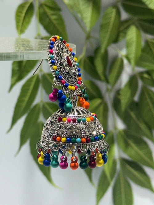 Color Pop Tribal Jhumkas