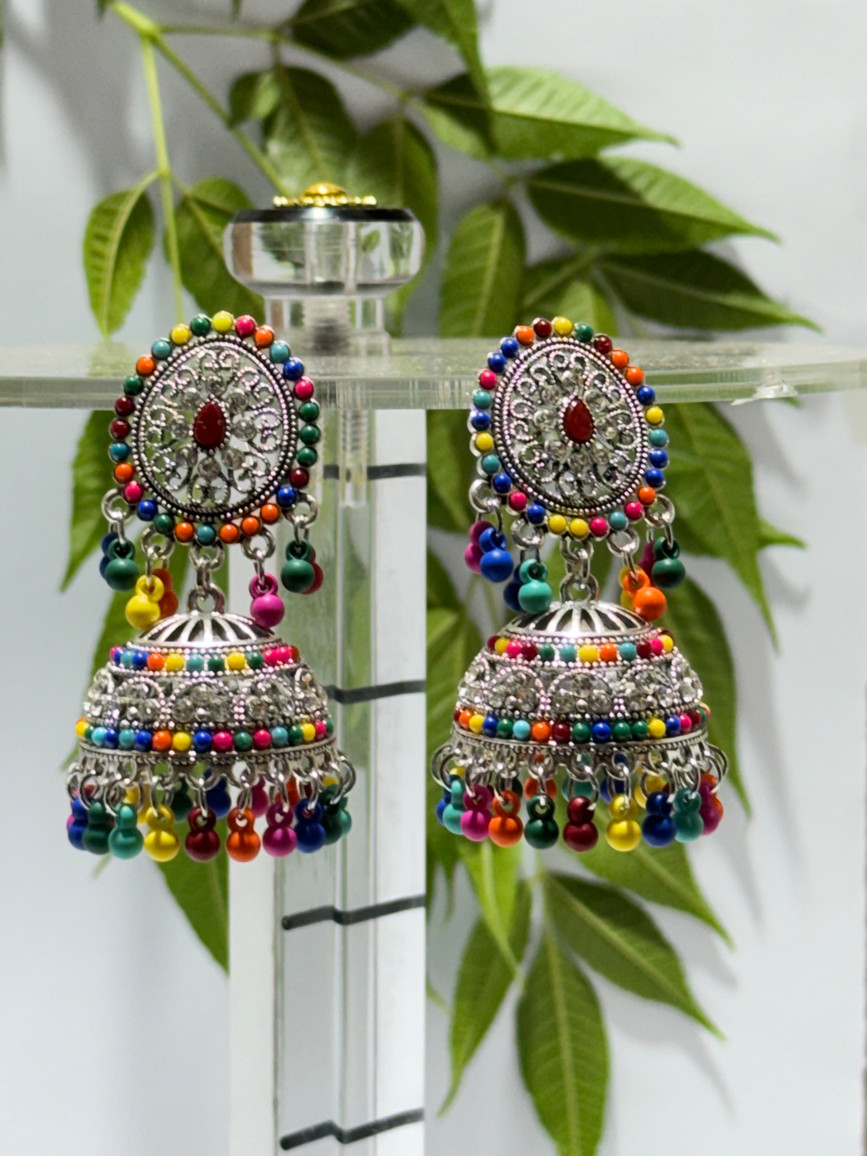 Color Pop Tribal Jhumkas
