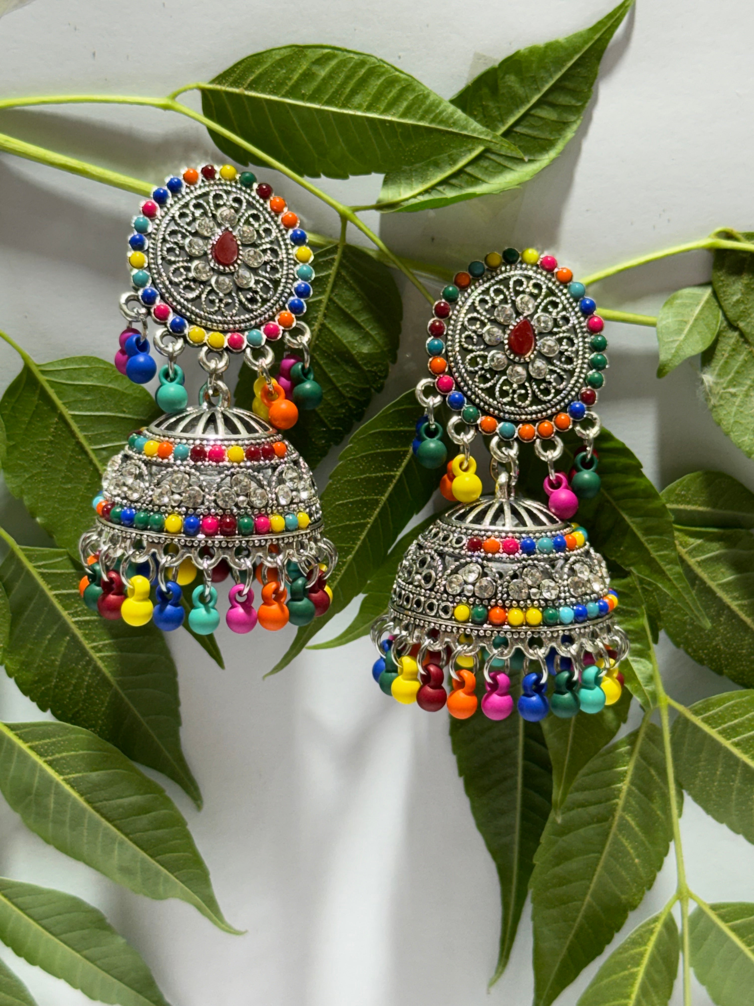 Color Pop Tribal Jhumkas