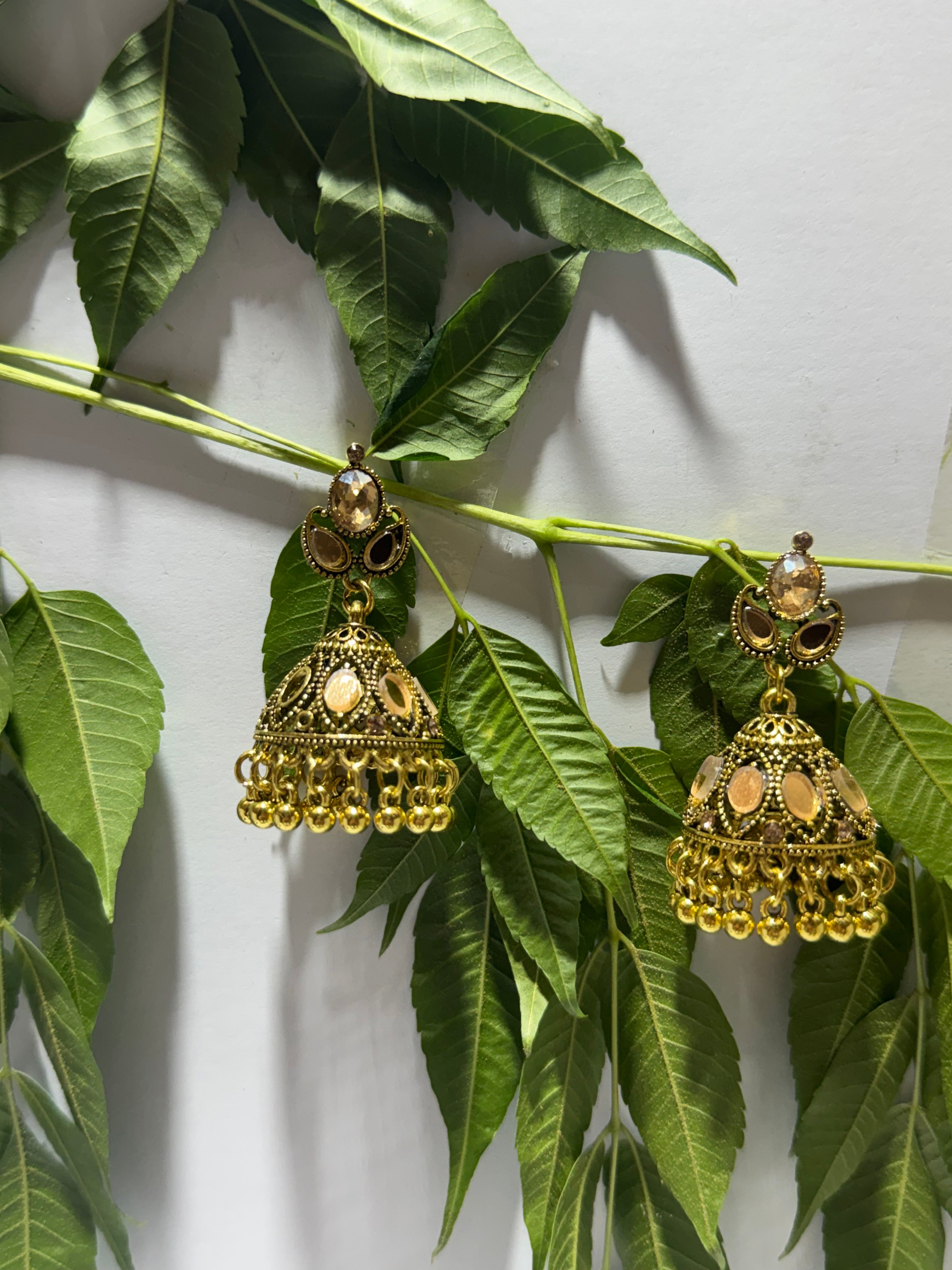 Majestic Amber-Tone Jhumkas