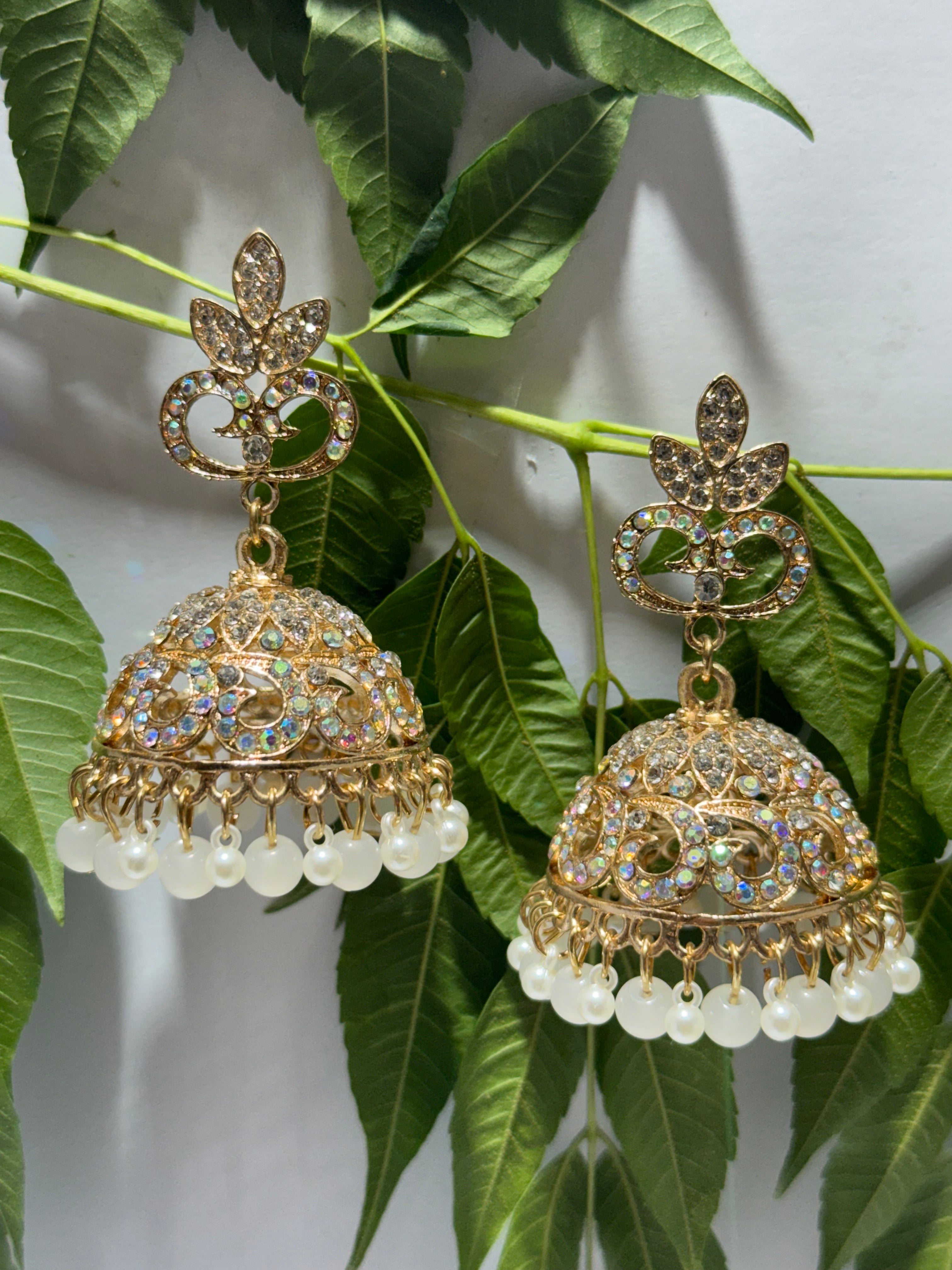 Royal Jasmine Pearl Jhumkas