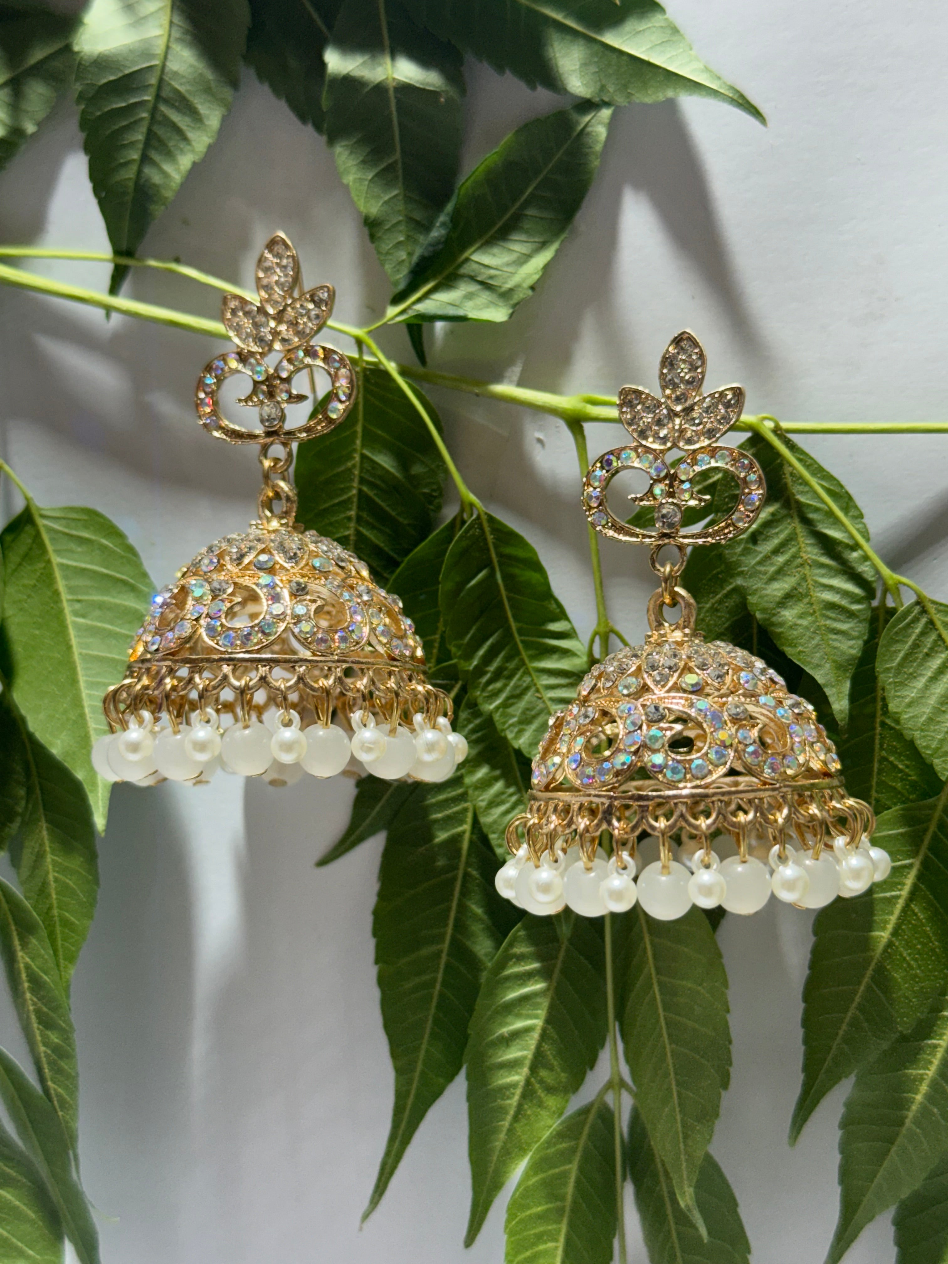 Royal Jasmine Pearl Jhumkas