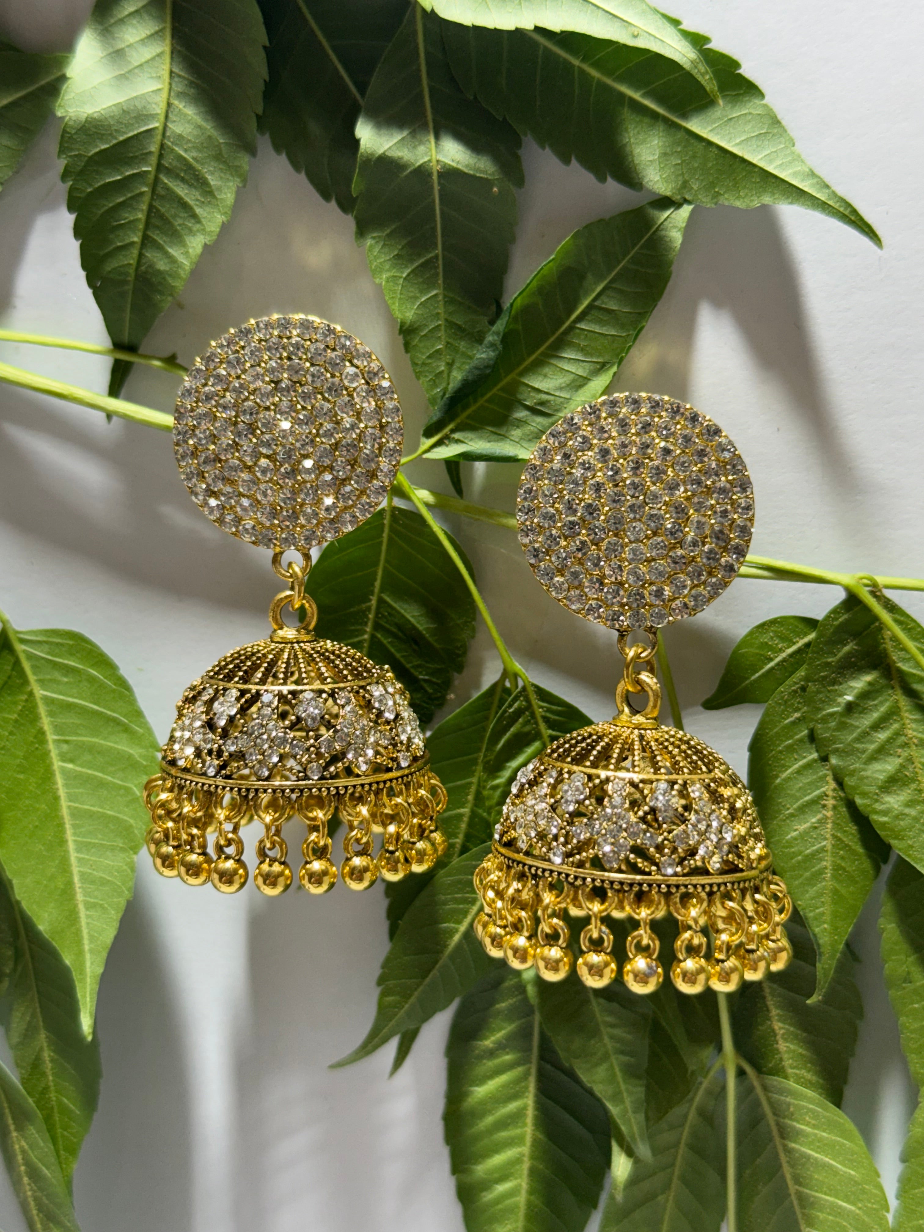 Silver Frost Disk Jhumkas