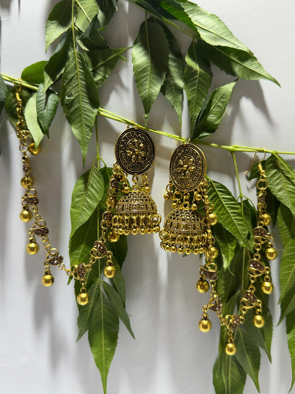 Golden Ghungroo Sahara Jhumkas