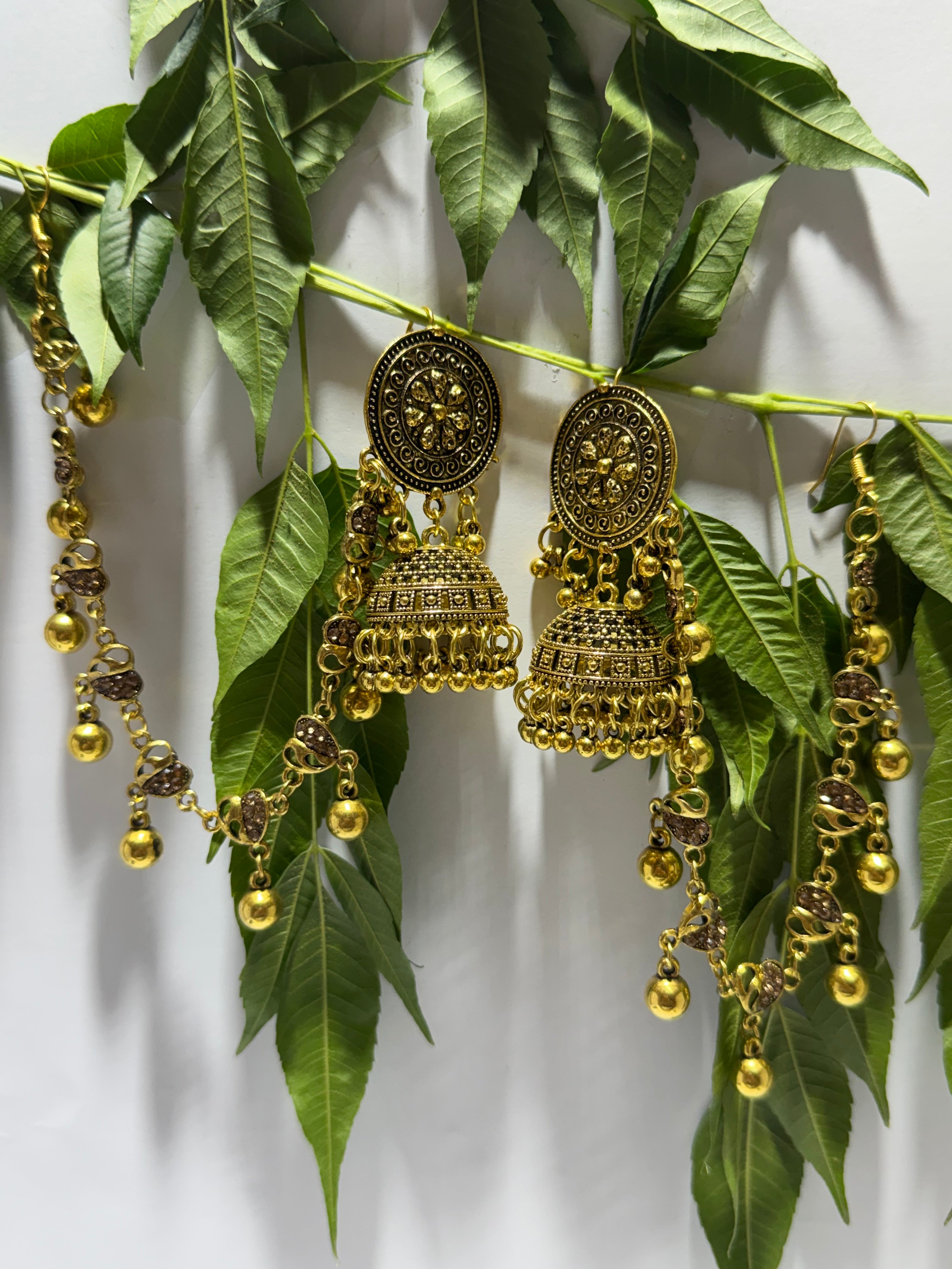 Golden Ghungroo Sahara Jhumkas