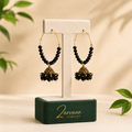 Midnight Noir Crystal Jhumka Hoops