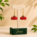 Ruby Blossom Crystal Jhumkas